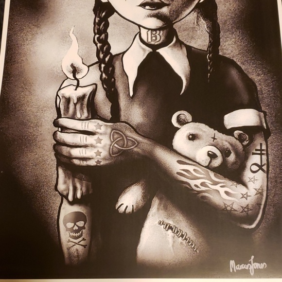 Too Fast Wednesday Addams Witch Gothic Girl 11"x17" Tattoo Art Lithograph Print - Picture 4 of 4
